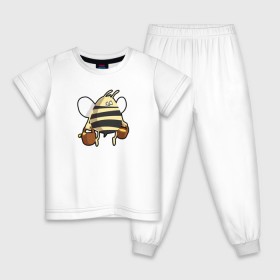 Детская пижама хлопок с принтом Пчела С Медом в Новосибирске, 100% хлопок |  брюки и футболка прямого кроя, без карманов, на брюках мягкая резинка на поясе и по низу штанин
 | Тематика изображения на принте: 