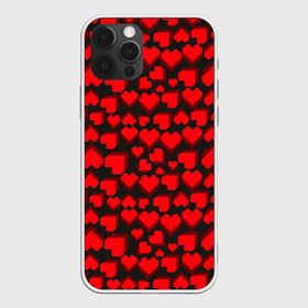Чехол для iPhone 12 Pro Max с принтом 8-Bit Love в Новосибирске, Силикон |  | Тематика изображения на принте: 8 bit | 8 бит | game | heart | lovely | pattern | любовь | паттерн | романтика | сердечки | сердца | сердце