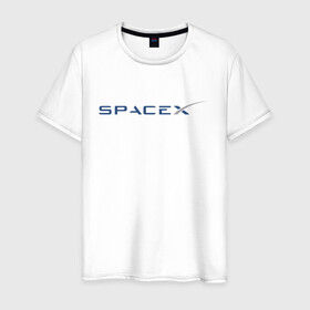 Мужская футболка хлопок с принтом SPACEX - ИЛОН МАСК. в Новосибирске, 100% хлопок | прямой крой, круглый вырез горловины, длина до линии бедер, слегка спущенное плечо. | elon musk | spacex | американский предприниматель | изобретатель | илон маск | инвестор | инженер