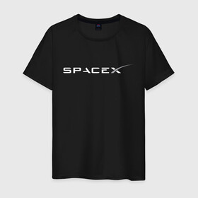 Мужская футболка хлопок с принтом SPACEX - ИЛОН МАСК (НА СПИНЕ). в Новосибирске, 100% хлопок | прямой крой, круглый вырез горловины, длина до линии бедер, слегка спущенное плечо. | elon musk | spacex | американский предприниматель | изобретатель | илон маск | инвестор | инженер