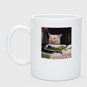 Кружка с принтом мемная картинка с котом в Новосибирске, керамика | объем — 330 мл, диаметр — 80 мм. Принт наносится на бока кружки, можно сделать два разных изображения | Тематика изображения на принте: кот | котэ | кошка | мем | прикол | фотография