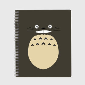 Тетрадь с принтом Totoro в Новосибирске, 100% бумага | 48 листов, плотность листов — 60 г/м2, плотность картонной обложки — 250 г/м2. Листы скреплены сбоку удобной пружинной спиралью. Уголки страниц и обложки скругленные. Цвет линий — светло-серый
 | anime | hayao miyazaki | japanese | meme | miyazaki | piano | studio ghibli | tokyo | totoro | гибли | котобус | мой | сосед | сусуватари | тонари | тоторо | хаяо миядзаки