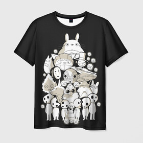 Мужская футболка 3D с принтом Totoro в Новосибирске, 100% полиэфир | прямой крой, круглый вырез горловины, длина до линии бедер | Тематика изображения на принте: anime | hayao miyazaki | japanese | meme | miyazaki | piano | studio ghibli | tokyo | totoro | гибли | котобус | мой | сосед | сусуватари | тонари | тоторо | хаяо миядзаки