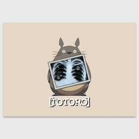 Поздравительная открытка с принтом My Neighbor Totoro рентген в Новосибирске, 100% бумага | плотность бумаги 280 г/м2, матовая, на обратной стороне линовка и место для марки
 | anime | hayao miyazaki | japanese | meme | miyazaki | piano | studio ghibli | tokyo | totoro | гибли | котобус | мой | сосед | сусуватари | тонари | тоторо | хаяо миядзаки