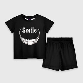 Детский костюм с шортами 3D с принтом Smile в Новосибирске,  |  | smile | words | зубы | надпись | улыбка