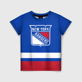 Детская футболка 3D с принтом Нью-Йорк Рейнджерс НХЛ в Новосибирске, 100% гипоаллергенный полиэфир | прямой крой, круглый вырез горловины, длина до линии бедер, чуть спущенное плечо, ткань немного тянется | hockey | new york | new york rangers | nhl | rangers | usa | нхл | нью йорк | нью йорк рейнджерс | рейнджерс | спорт | сша | хоккей | шайба