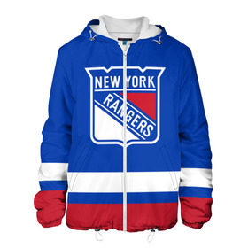 Мужская куртка 3D с принтом Нью-Йорк Рейнджерс НХЛ в Новосибирске, ткань верха — 100% полиэстер, подклад — флис | прямой крой, подол и капюшон оформлены резинкой с фиксаторами, два кармана без застежек по бокам, один большой потайной карман на груди. Карман на груди застегивается на липучку | Тематика изображения на принте: hockey | new york | new york rangers | nhl | rangers | usa | нхл | нью йорк | нью йорк рейнджерс | рейнджерс | спорт | сша | хоккей | шайба