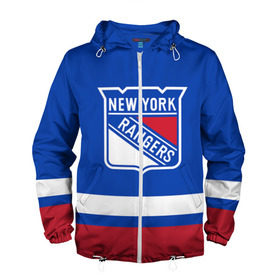 Мужская ветровка 3D с принтом Нью-Йорк Рейнджерс НХЛ в Новосибирске, 100% полиэстер | подол и капюшон оформлены резинкой с фиксаторами, два кармана без застежек по бокам, один потайной карман на груди | Тематика изображения на принте: hockey | new york | new york rangers | nhl | rangers | usa | нхл | нью йорк | нью йорк рейнджерс | рейнджерс | спорт | сша | хоккей | шайба