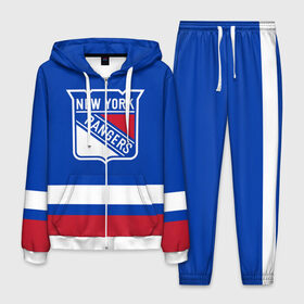 Мужской костюм 3D с принтом Нью-Йорк Рейнджерс НХЛ в Новосибирске, 100% полиэстер | Манжеты и пояс оформлены тканевой резинкой, двухслойный капюшон со шнурком для регулировки, карманы спереди | hockey | new york | new york rangers | nhl | rangers | usa | нхл | нью йорк | нью йорк рейнджерс | рейнджерс | спорт | сша | хоккей | шайба
