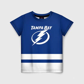Детская футболка 3D с принтом Тампа-Бэй Лайтнинг НХЛ в Новосибирске, 100% гипоаллергенный полиэфир | прямой крой, круглый вырез горловины, длина до линии бедер, чуть спущенное плечо, ткань немного тянется | hockey | lightning | nhl | tampa bay | tampa bay lightning | usa | лайтнинг | нхл | спорт | сша | тампа бэй | тампа бэй лайтнинг | хоккей | шайба