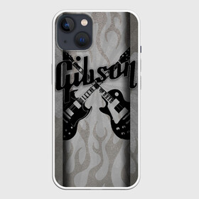 Чехол для iPhone 13 с принтом Gibson в Новосибирске,  |  | custom guitar | gibson | gibson usa | grover | guitar | hard rock | les paul | lespol | metal | punk | rock | sg | sg300 | sg400 | гибсон | гитара | гитары | лес пол | леспаул | леспол | панк | рок | хард рок | хардрок