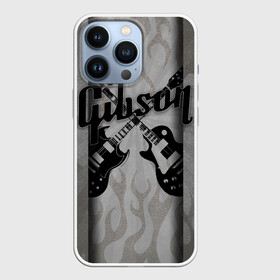 Чехол для iPhone 13 Pro с принтом Gibson в Новосибирске,  |  | custom guitar | gibson | gibson usa | grover | guitar | hard rock | les paul | lespol | metal | punk | rock | sg | sg300 | sg400 | гибсон | гитара | гитары | лес пол | леспаул | леспол | панк | рок | хард рок | хардрок