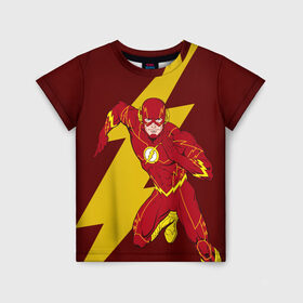 Детская футболка 3D с принтом The Flash в Новосибирске, 100% гипоаллергенный полиэфир | прямой крой, круглый вырез горловины, длина до линии бедер, чуть спущенное плечо, ткань немного тянется | dc comics | justice league | superhero | the flash | лига справедливости | флэш