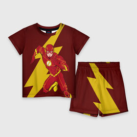 Детский костюм с шортами 3D с принтом The Flash в Новосибирске,  |  | dc comics | justice league | superhero | the flash | лига справедливости | флэш