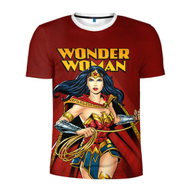 Мужская футболка 3D спортивная с принтом Wonder Woman в Новосибирске, 100% полиэстер с улучшенными характеристиками | приталенный силуэт, круглая горловина, широкие плечи, сужается к линии бедра | dc comics | justice league | shtatjl | superhero | wonder woman | лига справедливости | чудо женщина