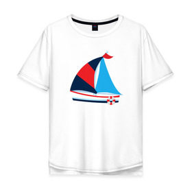 Мужская футболка хлопок Oversize с принтом Парусник в Новосибирске, 100% хлопок | свободный крой, круглый ворот, “спинка” длиннее передней части | корабль | парусник | рисунок