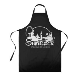 Фартук 3D с принтом Sherlock в Новосибирске, 100% полиэстер | общий размер — 65 х 85 см, ширина нагрудника — 26 см, горловина — 53 см, длина завязок — 54 см, общий обхват в поясе — 173 см. Принт на завязках и на горловине наносится с двух сторон, на основной части фартука — только с внешней стороны | 221b | bbc | benedict cumberbatch | john watson | mark gatiss | martin freeman | sherlock holmes | steven moffat | бейкер | джон ватсон | мориарти | стрит | шерлок