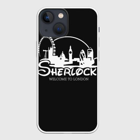 Чехол для iPhone 13 mini с принтом Sherlock в Новосибирске,  |  | 221b | bbc | benedict cumberbatch | john watson | mark gatiss | martin freeman | sherlock holmes | steven moffat | бейкер | джон ватсон | мориарти | стрит | шерлок