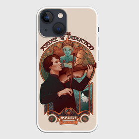 Чехол для iPhone 13 mini с принтом Sherlock в Новосибирске,  |  | 221b | bbc | benedict cumberbatch | john watson | mark gatiss | martin freeman | sherlock holmes | steven moffat | бейкер | джон ватсон | мориарти | стрит | шерлок