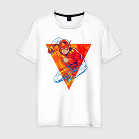Мужская футболка хлопок с принтом Flash, Justice League в Новосибирске, 100% хлопок | прямой крой, круглый вырез горловины, длина до линии бедер, слегка спущенное плечо. | dc comics | flash | justice league | superhero | лига справедливости | флэш