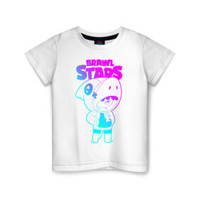 Детская футболка хлопок с принтом Brawl Stars LEON в Новосибирске, 100% хлопок | круглый вырез горловины, полуприлегающий силуэт, длина до линии бедер | 8 bit | 8 бит | brawl | brawl stars | crow | leon | stars | бравл | бравл старс | браво старс | игра | компьютерная | кров | леон | онлайн | старс