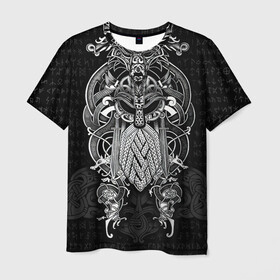 Мужская футболка 3D с принтом Viking в Новосибирске, 100% полиэфир | прямой крой, круглый вырез горловины, длина до линии бедер | good | viking | vikings | бог | викинг | викинги | воин | кельтское | один | плетение | русь | скандинавы | славяне | язычник