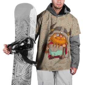 Накидка на куртку 3D с принтом Мультяшный викинг в Новосибирске, 100% полиэстер |  | viking | vikings | викинг | викинги | воин | русь | скандинавы | славяне | язычник
