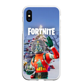 Чехол для iPhone XS Max матовый с принтом Fortnite Новогодний в Новосибирске, Силикон | Область печати: задняя сторона чехла, без боковых панелей | christmas | epic games | fortnite | игры | новый год | рождество | фортнайт