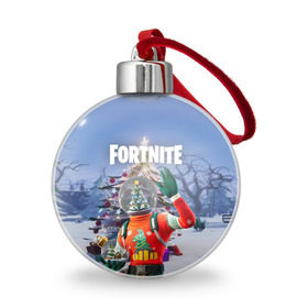 Ёлочный шар с принтом Fortnite Новогодний в Новосибирске, Пластик | Диаметр: 77 мм | christmas | epic games | fortnite | игры | новый год | рождество | фортнайт