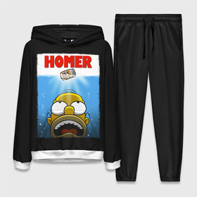 Женский костюм 3D (с толстовкой) с принтом Homer в Новосибирске,  |  | bart | beer | family | homer | jaws | lisa | maggie | marge | shark | simpson | simpsons | thesimpsons | акула | барт | гомер | лиза | мардж | мегги | семья | симпсоны | челюсти