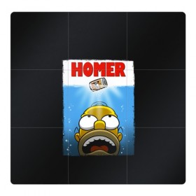 Магнитный плакат 3Х3 с принтом Homer в Новосибирске, Полимерный материал с магнитным слоем | 9 деталей размером 9*9 см | bart | beer | family | homer | jaws | lisa | maggie | marge | shark | simpson | simpsons | thesimpsons | акула | барт | гомер | лиза | мардж | мегги | семья | симпсоны | челюсти