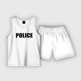 Детская пижама с шортами хлопок с принтом Police в Новосибирске,  |  | police | мвд | милиция | оперуполномоченный | патруль | правоохранительный орган | россии | рф | силовые структуры
