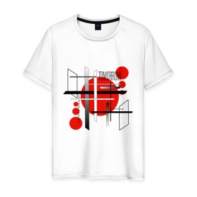 Мужская футболка хлопок с принтом JAPAN в Новосибирске, 100% хлопок | прямой крой, круглый вырез горловины, длина до линии бедер, слегка спущенное плечо. | абстракция | будущее | геометрия | город | жизнь | япония
