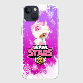 Чехол для iPhone 13 с принтом Brawl Stars Leon Unicorn в Новосибирске,  |  | 2020 | brawl | brawl stars | christmas | leon | new year | stars | бравл старс | брол старс | единорог | зима | игра | леон | новогодний | новый год | рождество | снег | снежинки