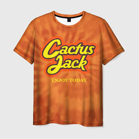 Мужская футболка 3D с принтом Cactus Jack в Новосибирске, 100% полиэфир | прямой крой, круглый вырез горловины, длина до линии бедер | Тематика изображения на принте: reeses puffs | travis scott | джэк | кактус | трэвис скотт