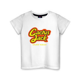 Детская футболка хлопок с принтом Cactus Jack в Новосибирске, 100% хлопок | круглый вырез горловины, полуприлегающий силуэт, длина до линии бедер | reeses puffs | travis scott | джэк | кактус | трэвис скотт
