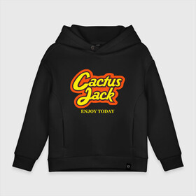 Детское худи Oversize хлопок с принтом Cactus Jack в Новосибирске, френч-терри — 70% хлопок, 30% полиэстер. Мягкий теплый начес внутри —100% хлопок | боковые карманы, эластичные манжеты и нижняя кромка, капюшон на магнитной кнопке | Тематика изображения на принте: reeses puffs | travis scott | джэк | кактус | трэвис скотт