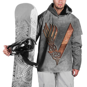 Накидка на куртку 3D с принтом vikings в Новосибирске, 100% полиэстер |  | nord | north | vikings | викинги | норвегия | север | скандинавия