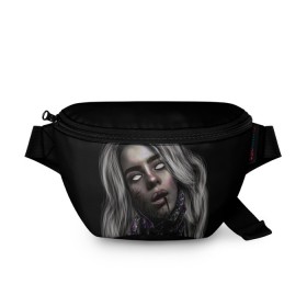 Поясная сумка 3D с принтом BILLIE EILISH в Новосибирске, 100% полиэстер | плотная ткань, ремень с регулируемой длиной, внутри несколько карманов для мелочей, основное отделение и карман с обратной стороны сумки застегиваются на молнию | ayelish | bad guy | bellyache | bilie eilish | bilie elish | billie | billie eilish | eilish | electronic | elish | music | били айлиш | билли айлиш | эйлиш | элиш