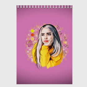 Скетчбук с принтом BILLIE EILISH в Новосибирске, 100% бумага
 | 48 листов, плотность листов — 100 г/м2, плотность картонной обложки — 250 г/м2. Листы скреплены сверху удобной пружинной спиралью | ayelish | bad guy | bellyache | bilie eilish | bilie elish | billie | billie eilish | eilish | electronic | elish | music | били айлиш | билли айлиш | эйлиш | элиш