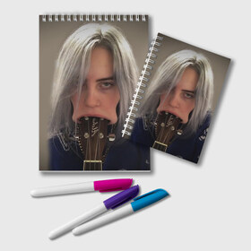 Блокнот с принтом BILLIE EILISH в Новосибирске, 100% бумага | 48 листов, плотность листов — 60 г/м2, плотность картонной обложки — 250 г/м2. Листы скреплены удобной пружинной спиралью. Цвет линий — светло-серый
 | ayelish | bad guy | bellyache | bilie eilish | bilie elish | billie | billie eilish | eilish | electronic | elish | music | били айлиш | билли айлиш | эйлиш | элиш