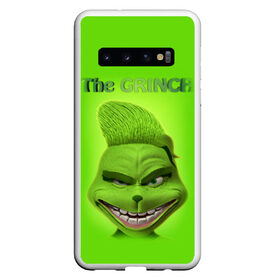 Чехол для Samsung Galaxy S10 с принтом Grinch Face в Новосибирске, Силикон | Область печати: задняя сторона чехла, без боковых панелей | Тематика изображения на принте: christmas | claus | grinch stole | how the | jingle | merry | santa | гринч | гуманоид | диккенс | ктоград | олени | рождество | снежинки | чарльз