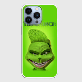 Чехол для iPhone 13 Pro с принтом Grinch Face в Новосибирске,  |  | christmas | claus | grinch stole | how the | jingle | merry | santa | гринч | гуманоид | диккенс | ктоград | олени | рождество | снежинки | чарльз