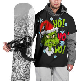 Накидка на куртку 3D с принтом Grinch Face No! No! No! в Новосибирске, 100% полиэстер |  | Тематика изображения на принте: christmas | claus | grinch stole | how the | jingle | merry | santa | гринч | гуманоид | диккенс | ктоград | олени | рождество | снежинки | чарльз