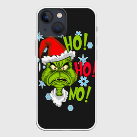 Чехол для iPhone 13 mini с принтом Grinch Face No No No в Новосибирске,  |  | christmas | claus | grinch stole | how the | jingle | merry | santa | гринч | гуманоид | диккенс | ктоград | олени | рождество | снежинки | чарльз