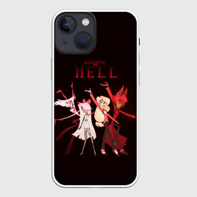 Чехол для iPhone 13 mini с принтом Hazbin Hotel. Welcome to Hell в Новосибирске,  |  | alastor | angel | charlie | dust | hazbin | hotel | husk | katie | pentious | sir | vaggie | аластор | вэгги | даст | кэти | отель | пентиус | сэр | хазбин | хаск | чарли | энджел