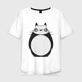 Мужская футболка хлопок Oversize с принтом Panda Totoro в Новосибирске, 100% хлопок | свободный крой, круглый ворот, “спинка” длиннее передней части | forest | friend | ghibli | japan | keeper | miyazaki | nature | neigbor | neighbour | panda | totoro | анимация | аниме | гибли | друг | животные | лес | любовь | милый | мир | миядзаки | мульт | мультфильм | панда | приключения | природа | сказка