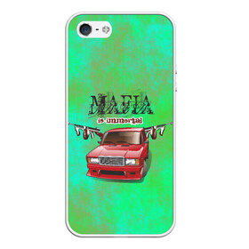 Чехол для iPhone 5/5S матовый с принтом Mafia в Новосибирске, Силикон | Область печати: задняя сторона чехла, без боковых панелей | 2107 | mafia | бандиты | ваз | мафия | машины | семерка | таз | тазы