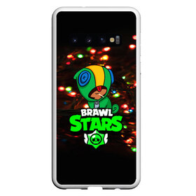 Чехол для Samsung Galaxy S10 с принтом BRAWL STARS НОВОГОДНИЙ в Новосибирске, Силикон | Область печати: задняя сторона чехла, без боковых панелей | Тематика изображения на принте: 2020 | android | brawl stars | crow | games | leon | mobile game | stars | бравл старс | ворон | игры | леон | мобильные игры