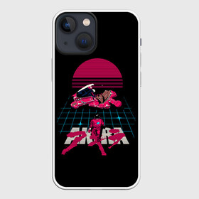 Чехол для iPhone 13 mini с принтом Akirа в Новосибирске,  |  | akira | anime | dark | glitch | manga | retro | sci fi | акира | аниме | в костюме | глитч | граффити | закат | идзо хасимо | иероглифы | кацухиро отомо | луна | манга | мотоцикл | мотоцикл будущего | на японском языке